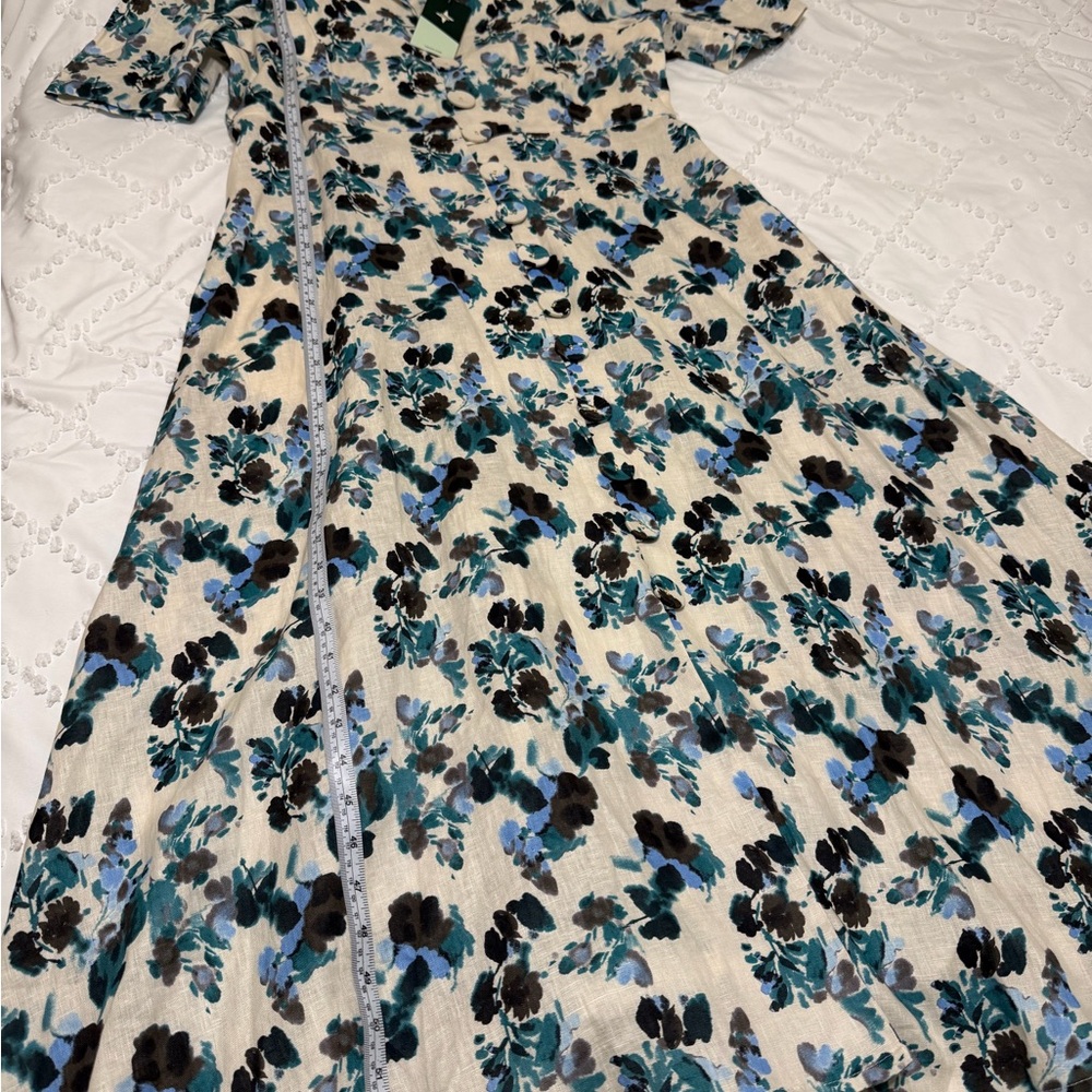 Tuckernuck White Maxi Dress with Teal & Black Floral Print - Picture 10 of 14